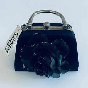 Daniel Ames Vintage Blue Evening Bag Snap Closure Optional Shoulder Strap